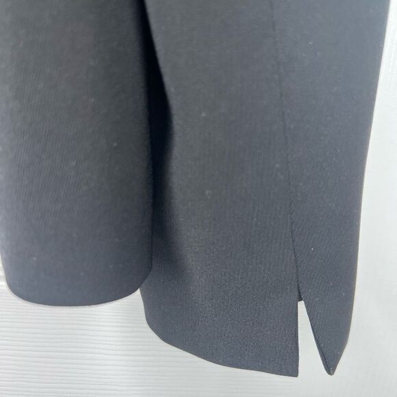 Tahari Arthur S Levine Women's Black Ruffle Collar Button Front Blazer Jacket 4P - Picture 6 of 13